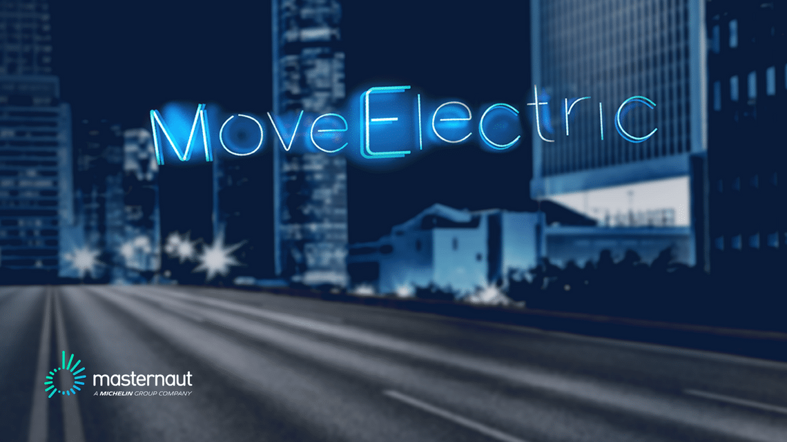 Affiche publicitaire Masternaut avec slogan : Move Electric.