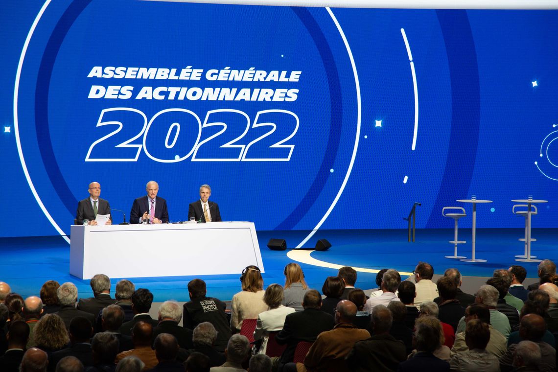 Photographie de l'assemblée générale des actionnaires 2022.