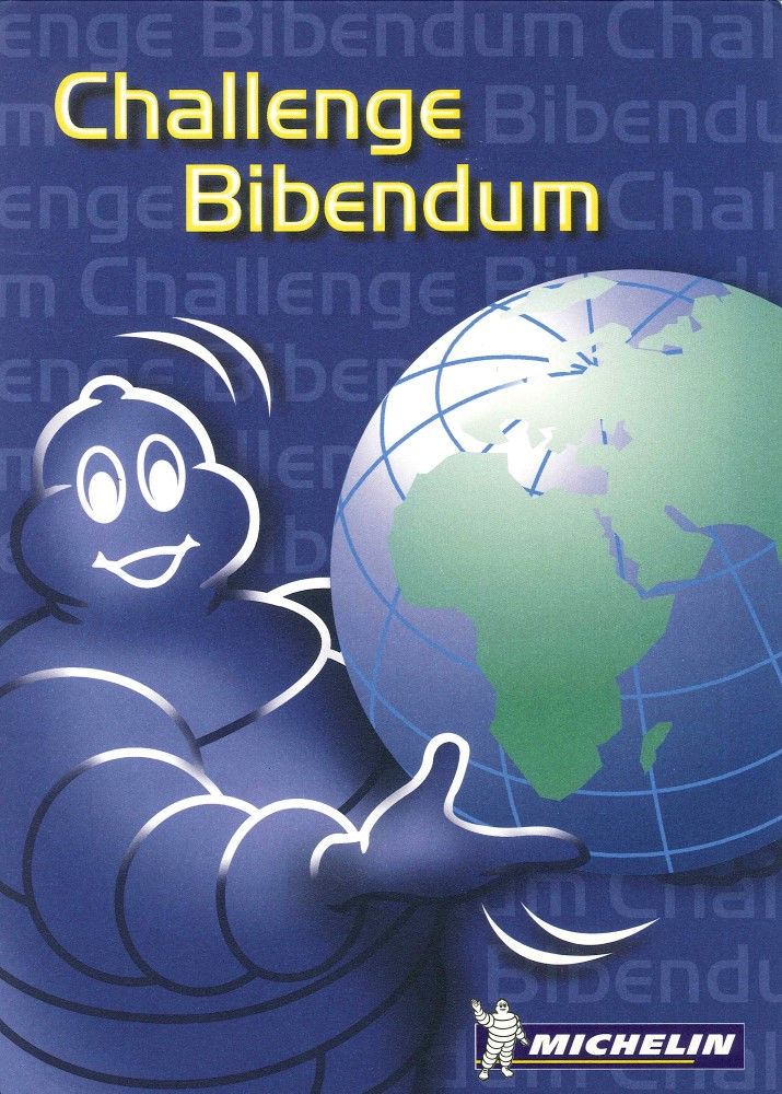 Illustration montrant Bibendum tenant la planète Terre entre ses mains.