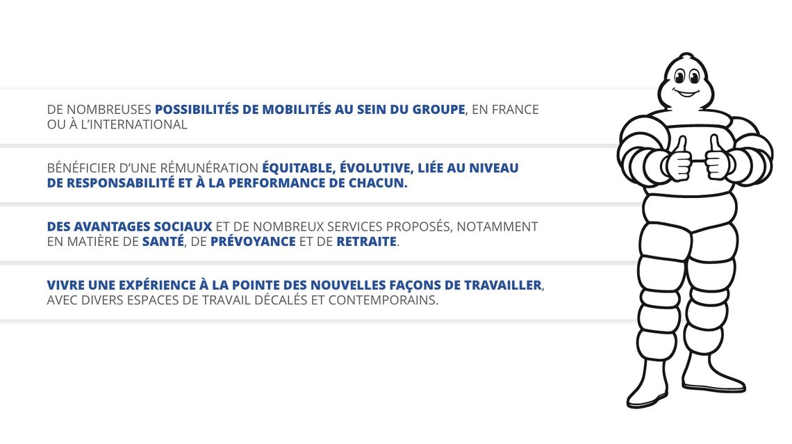 Infographie votre carrière chez Michelin avantages 1