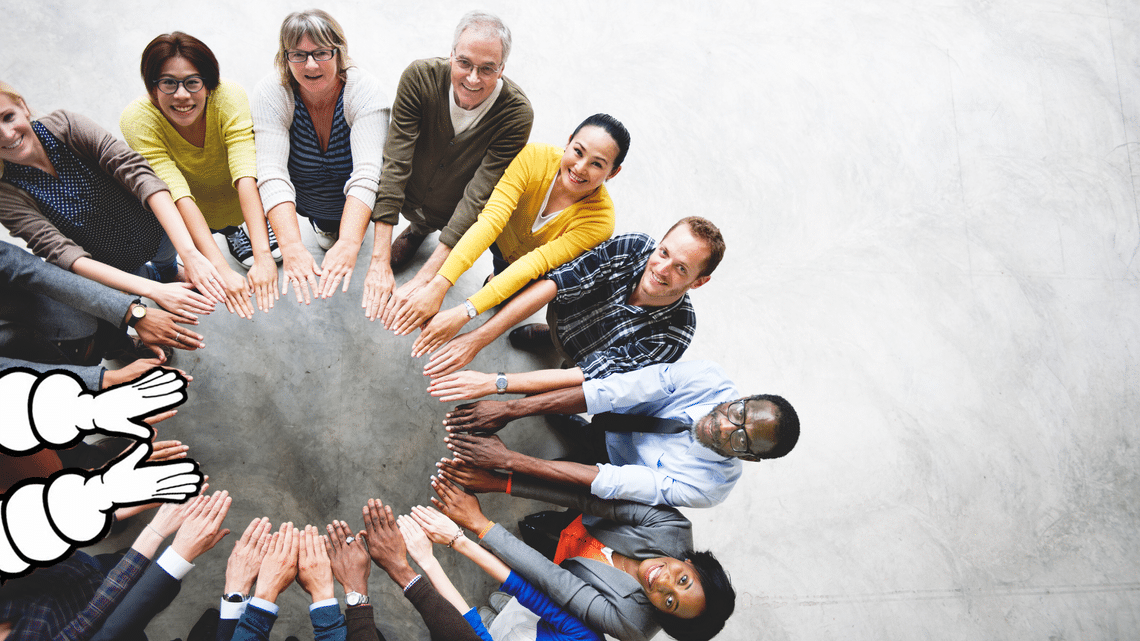 crowd bild mit bib händen neu