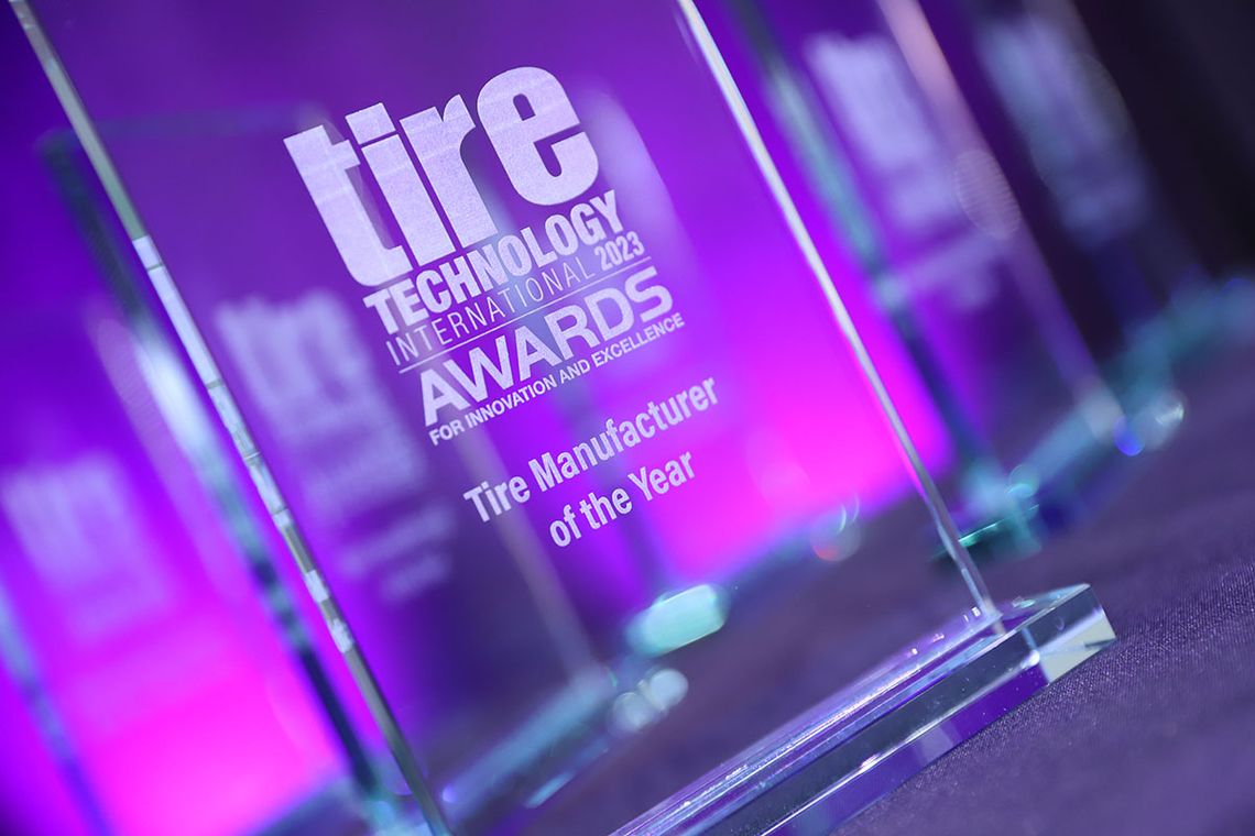 Tire Technology International Awards 2023 Manufacturer of the Year trophy