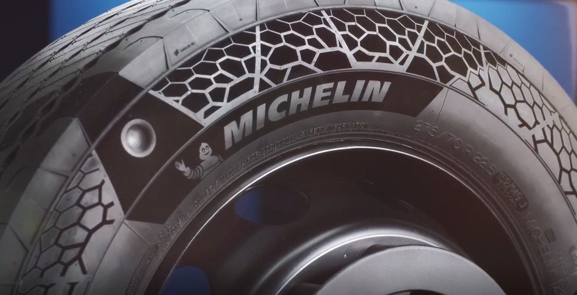 Michelin's first road-homologated bus tire incorporating 58% renewable and recycled materials